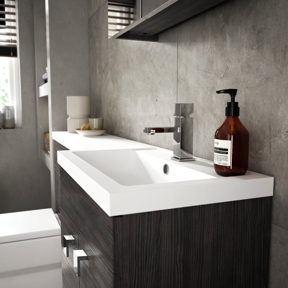Hudson Reed Fusion Charcoal Black 1100mm RH Basin & WC Combination Unit CBI603