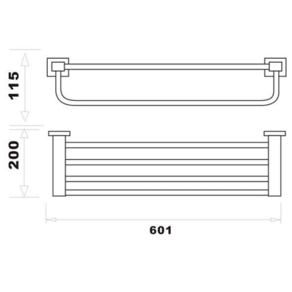 RAK Cubis Silver Towel Bar Shelf - RAKCUB9914