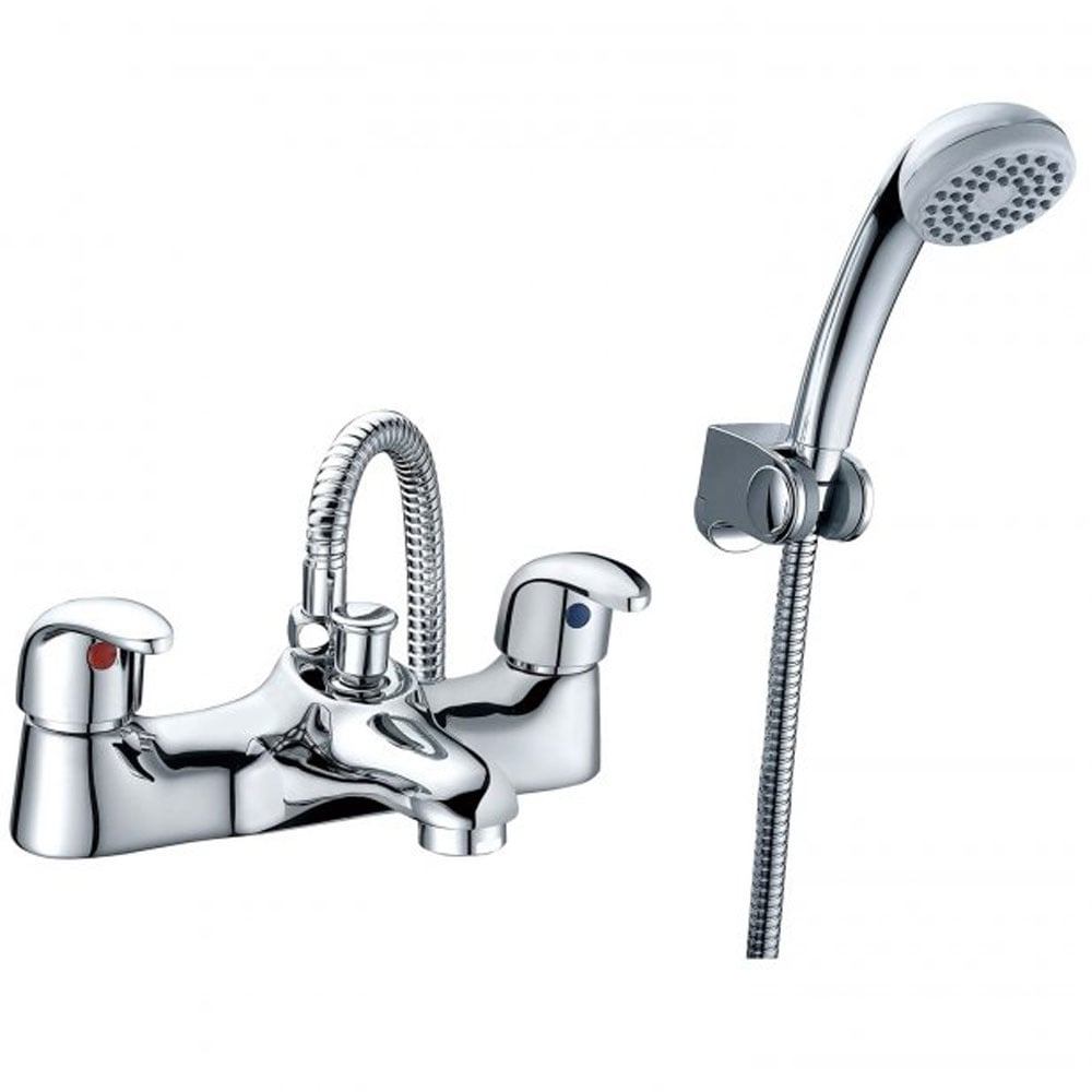 RAK Basic Chrome Twin Lever Bath Shower Mixer Tap - RAKBAS3005