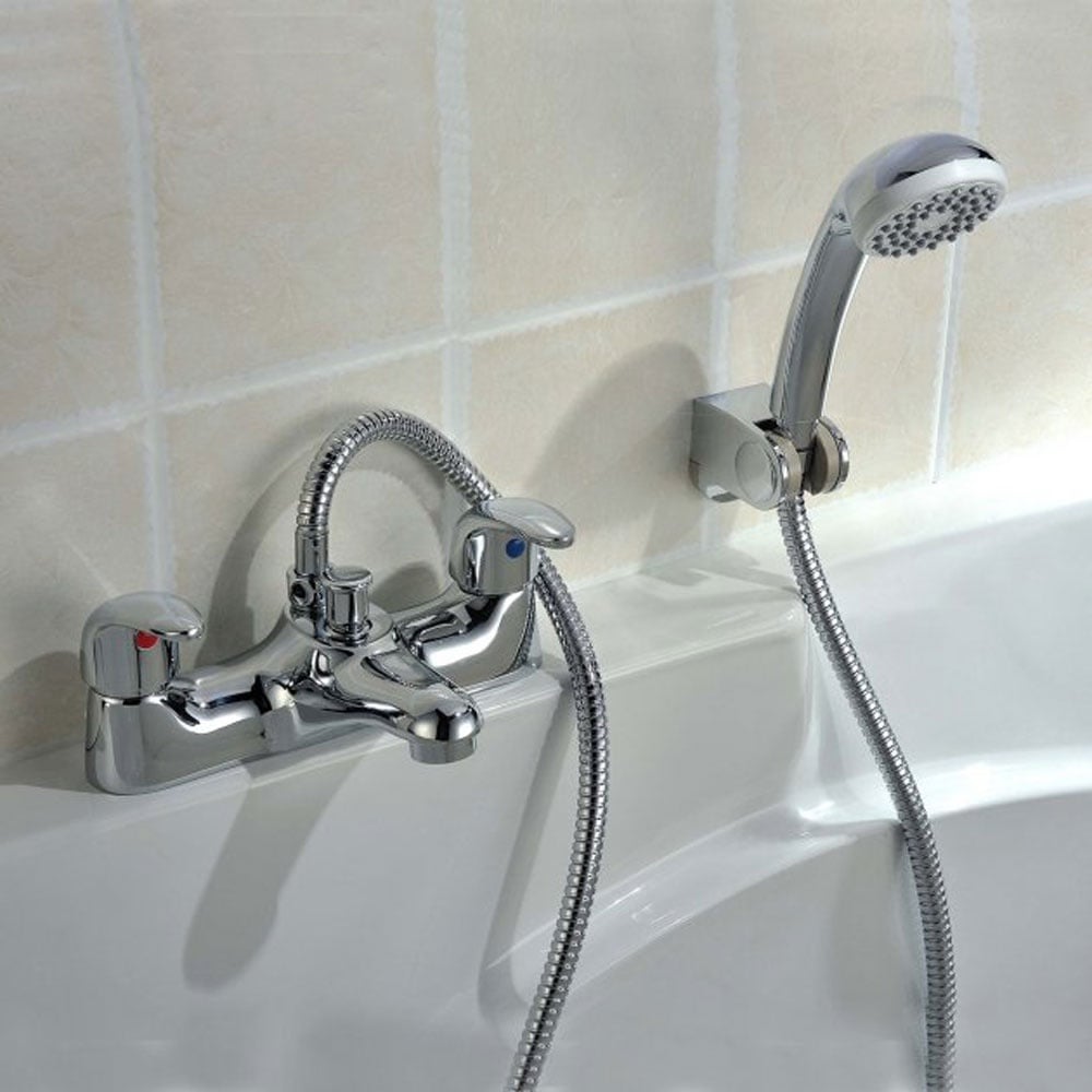 RAK Basic Chrome Twin Lever Bath Shower Mixer Tap - RAKBAS3005