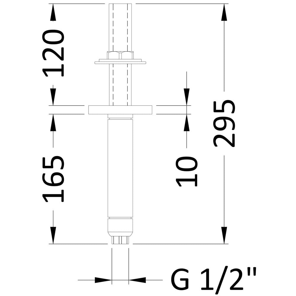 Hudson Reed Art Thermostatic Shower Valve, Square Head 400mm & Ceiling Arm
