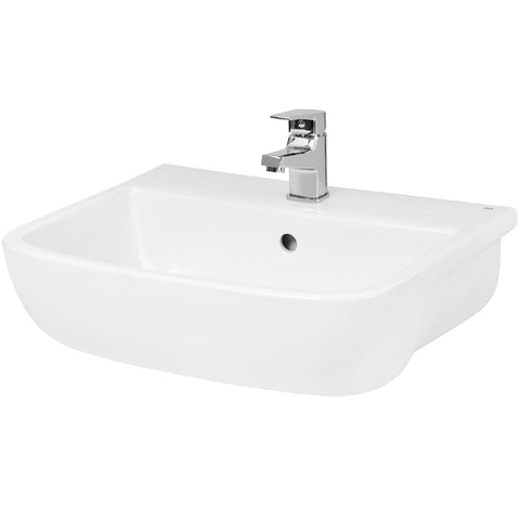 Hudson Reed Fossil 520x425 1th White Semi Recessed Basin 520mm - SRB003