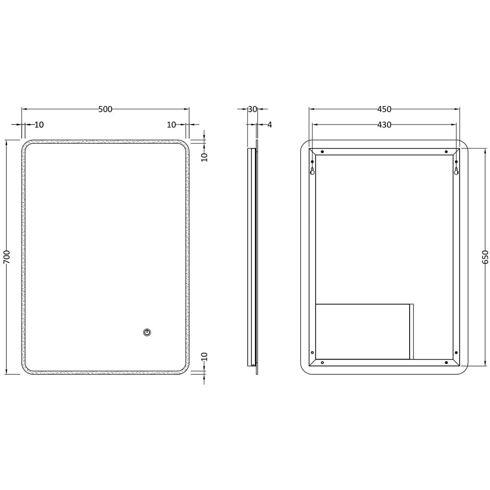 Hudson Reed Touch Sensor 700x500mm Ambient Mirror - LQ603