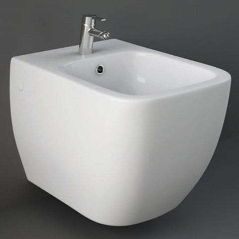 RAK Metropolitan Alpine White 1 Tap Hole Rimless Wall Hung Bidet - MP07AWHA
