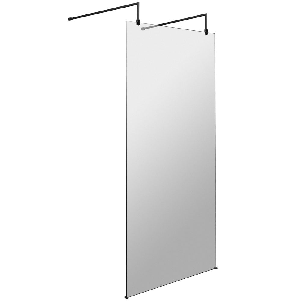 Hudson Reed Black Wetroom Shower Screen & Support Arms 1000mm BGPAF10