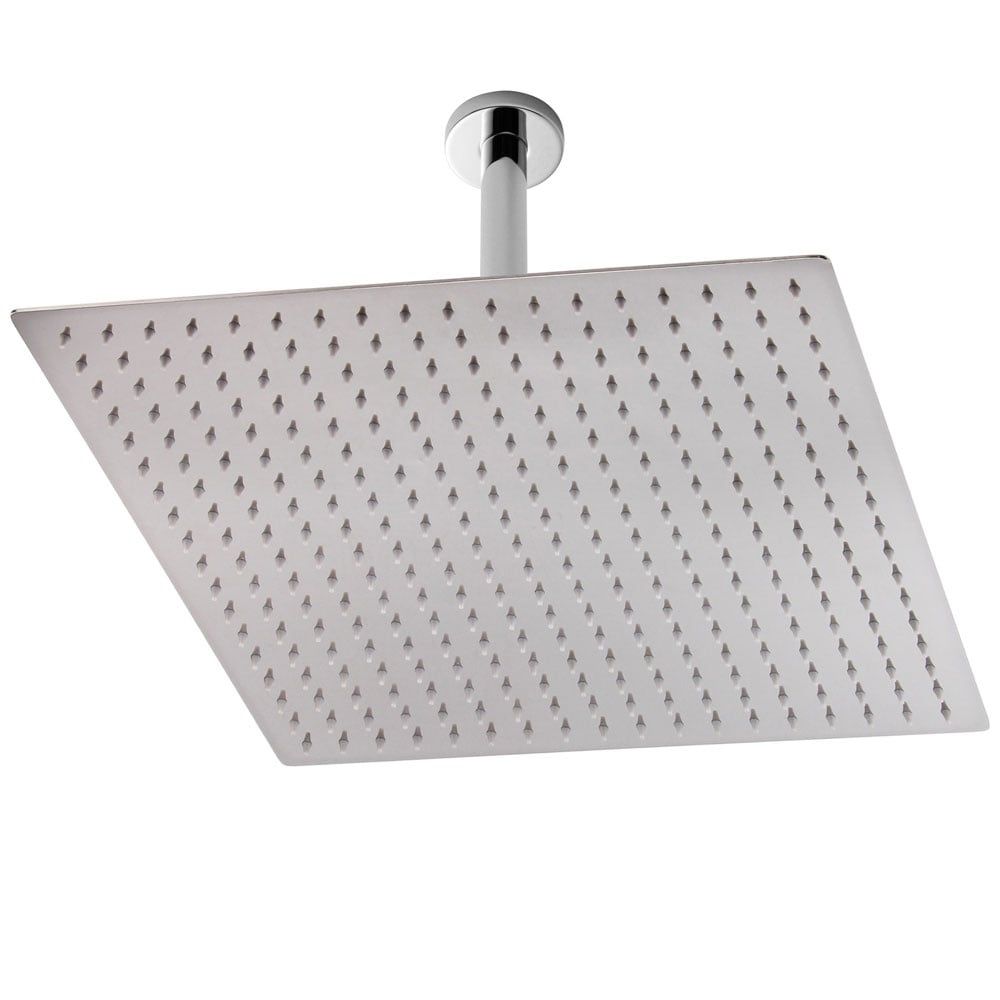 Hudson Reed Art Thermostatic Shower Valve, Square Head 270mm & Ceiling Arm
