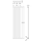 Technical drawing of black vertical radiator.