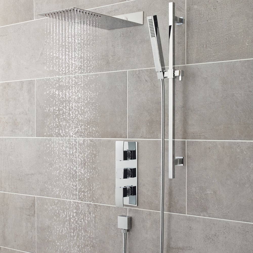 Hudson Reed Chrome Rectangle Fixed Shower Head - HEAD47