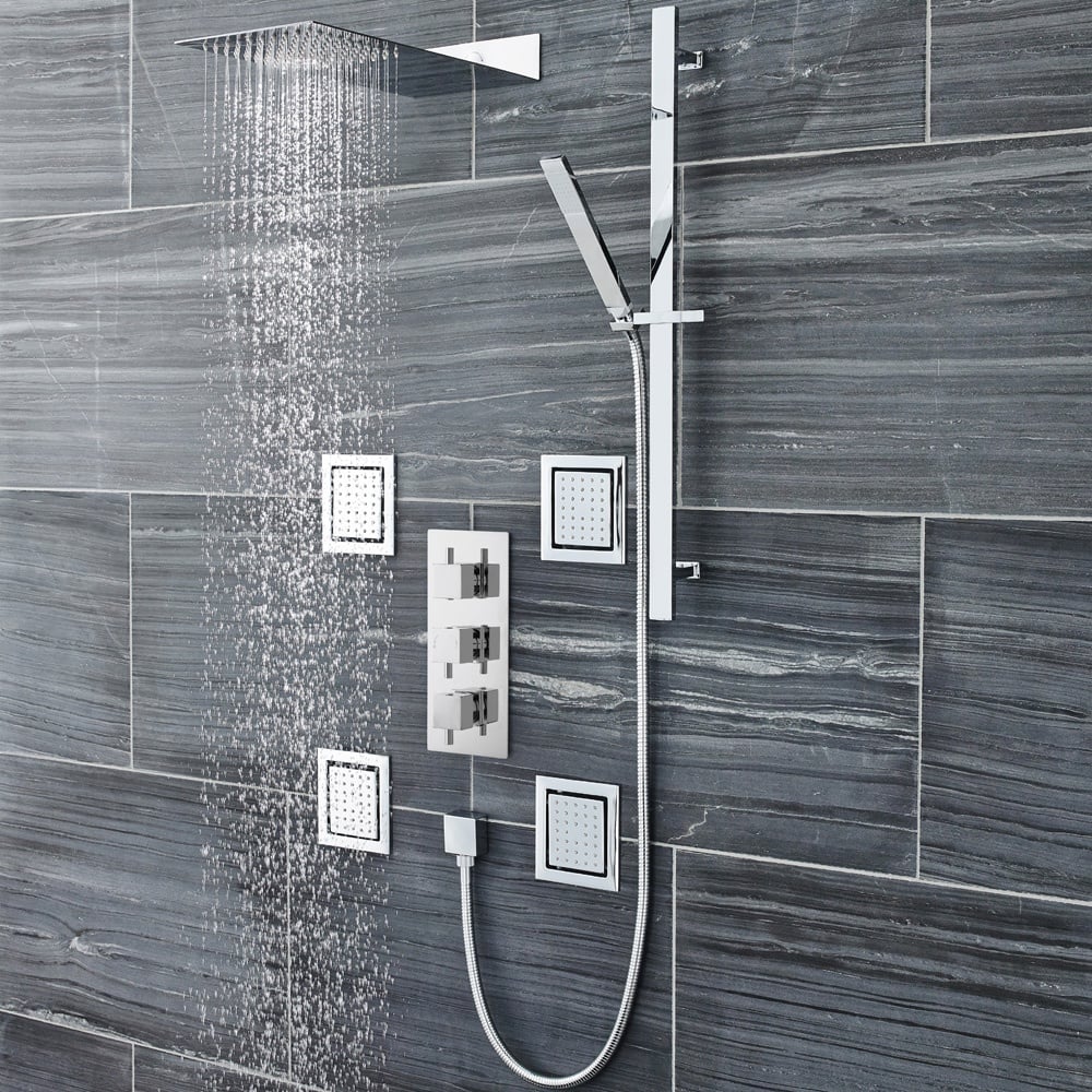 Hudson Reed Chrome Rectangle Fixed Shower Head - HEAD47
