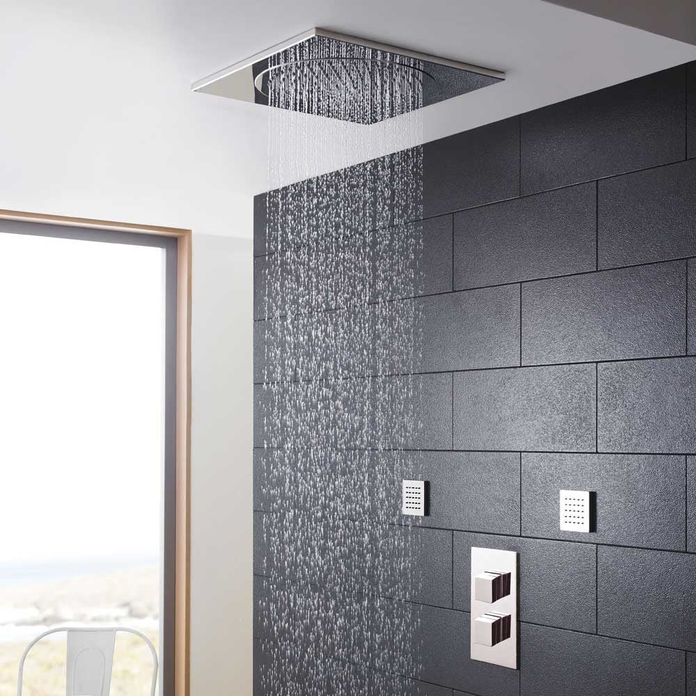 Hudson Reed Chrome Ceiling Tile Fixed Shower Head 270mm - HEAD80