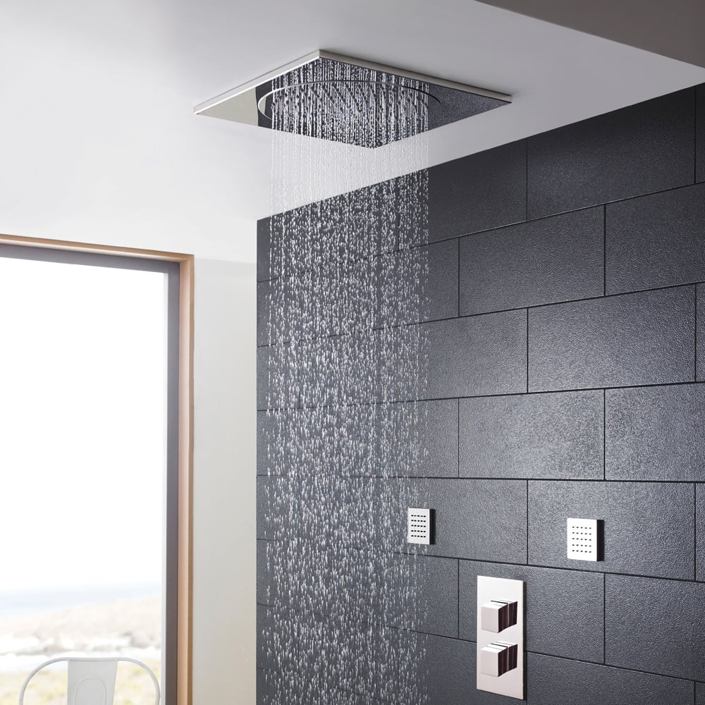 Hudson Reed Chrome Ceiling Tile Fixed Shower Head 370mm - HEAD81