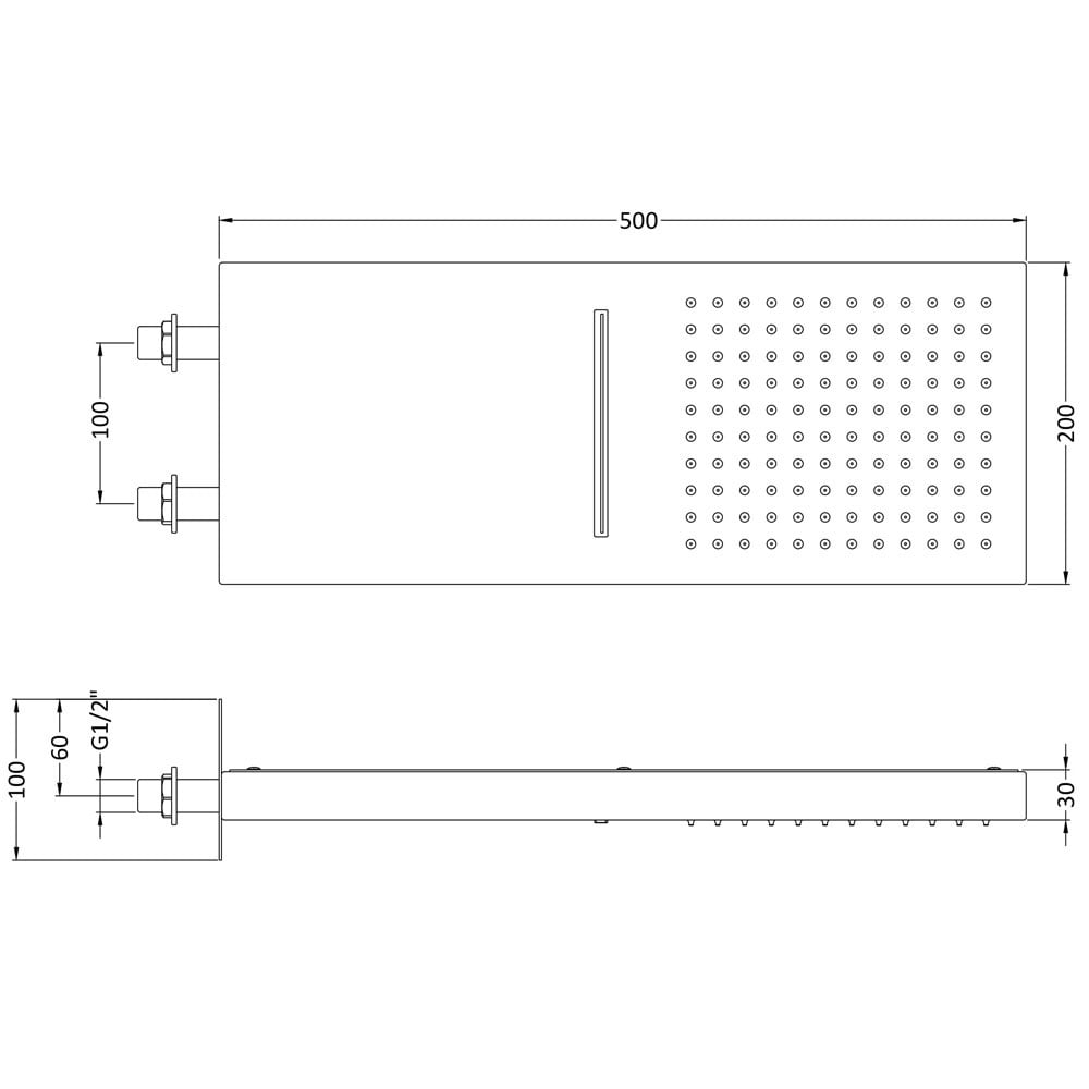Hudson Reed Chrome Fixed Shower Head With Waterblade - HEAD48