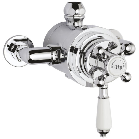 Hudson Reed White Topaz Exposed Dual Thermostatic Shower Valve - TSVT104