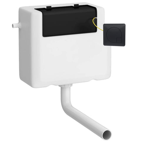 Hudson Reed Universal Access Toilet Cistern & Black Square Flush Plate - XTY8M02