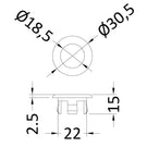 hudson-reed-black-round-overflow-cover---ovfl02-