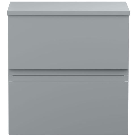 Hudson Reed Urban Grey 500mm Wall Hung 2-Drawer Vanity Unit & Worktop - URB202W
