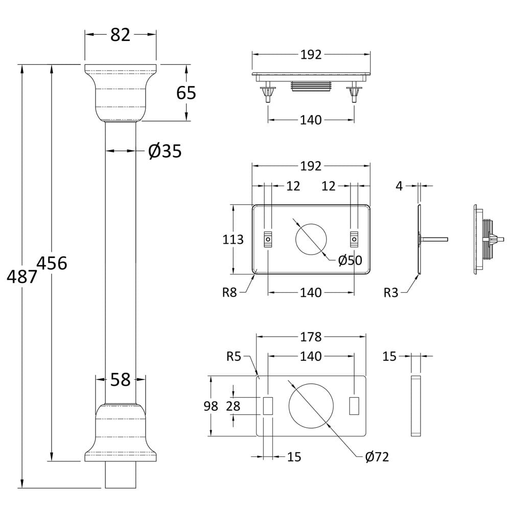 Hudson Reed Richmond Mid Level Flush Pipe Kit - FA305