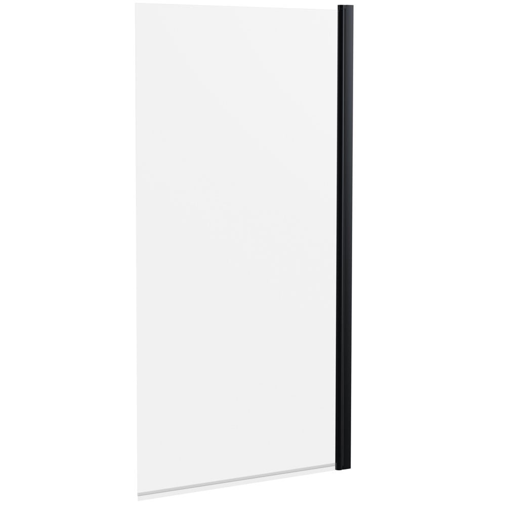 Hudson Reed Matt Black Square Bath Shower Screens - NSS6BP