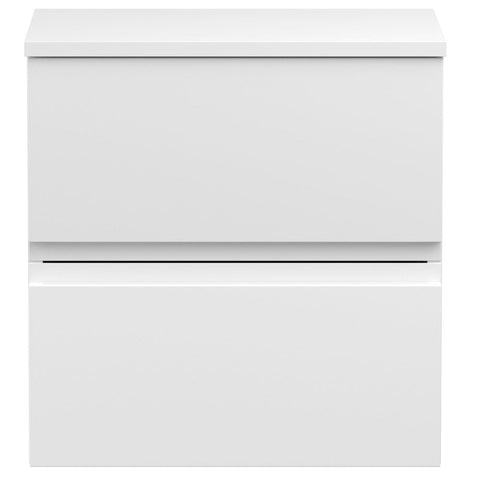 Hudson Reed Urban White 500mm Wall Hung 2-Drawer Vanity Unit & Worktop - URB102W