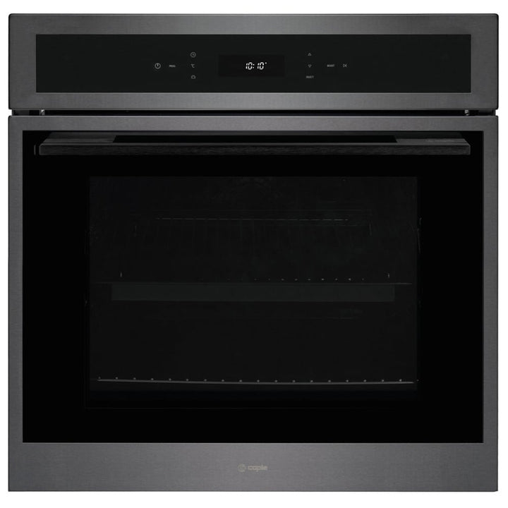caple-60cm-sense-black-glass-gunmetal-electric-soft-close-single-oven-c2106gm-