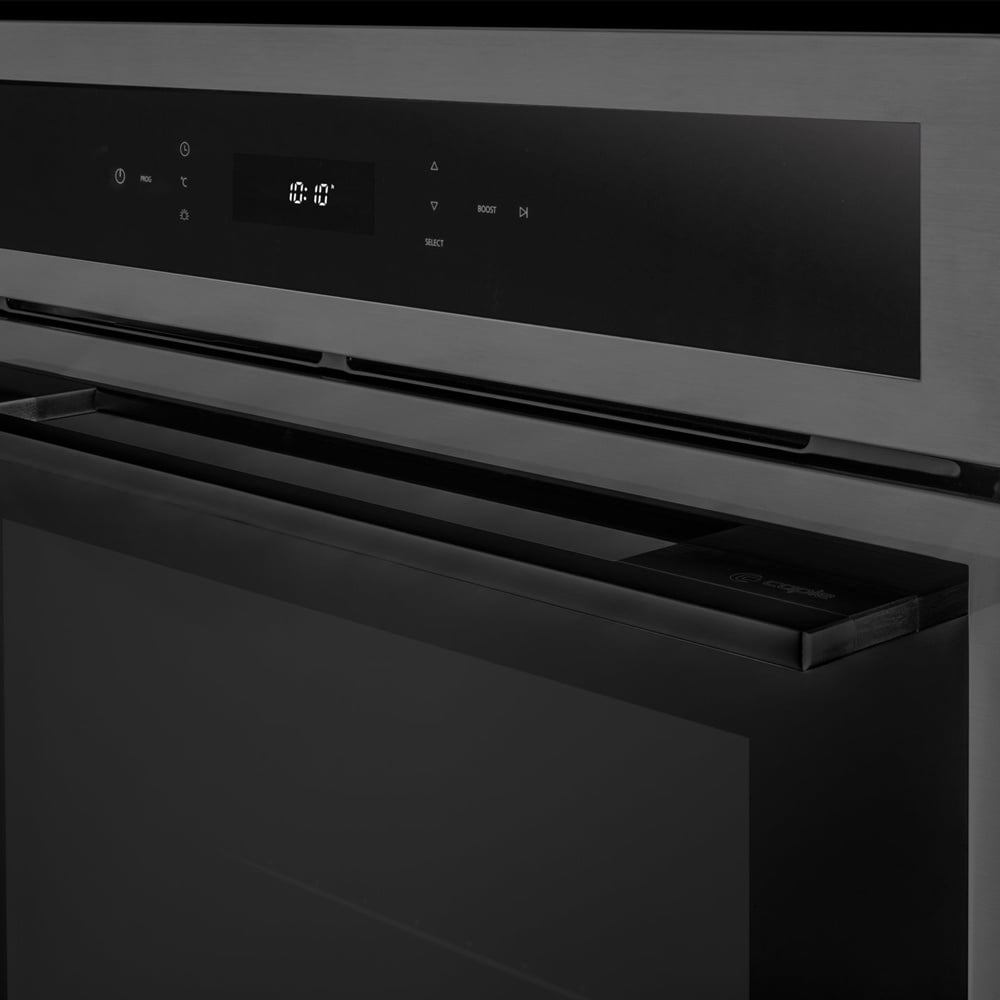 Caple 60Cm Sense Electric Pyrolytic Black Glass Gunmetal Single Oven C2403Gm