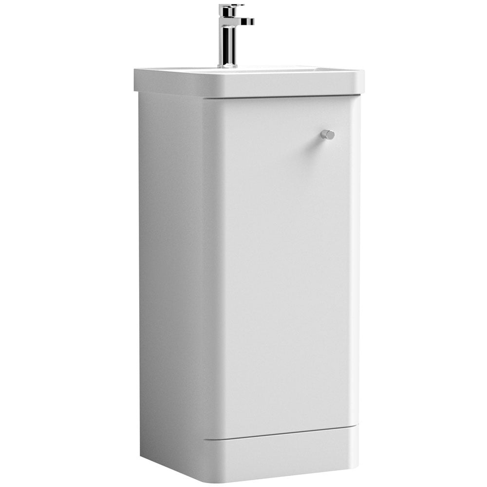 Nuie Core 400mm Floor Standing 1-Door Vanity Unit & Basin
