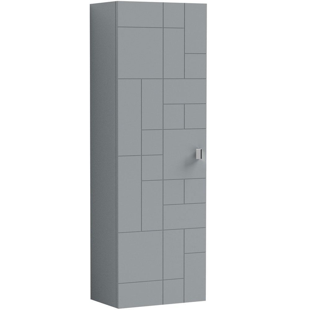 Nuie Blocks Satin Grey 400mm Wall Hung Single Door Tall Unit - MOF261A