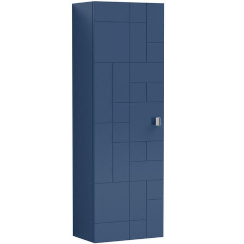 Nuie Blocks Satin Blue 400mm Wall Hung Single Door Tall Unit - MOF361A