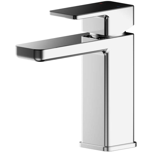 Nuie Windon Chrome Mini Basin Mixer Tap With Push Button Waste - WIN315