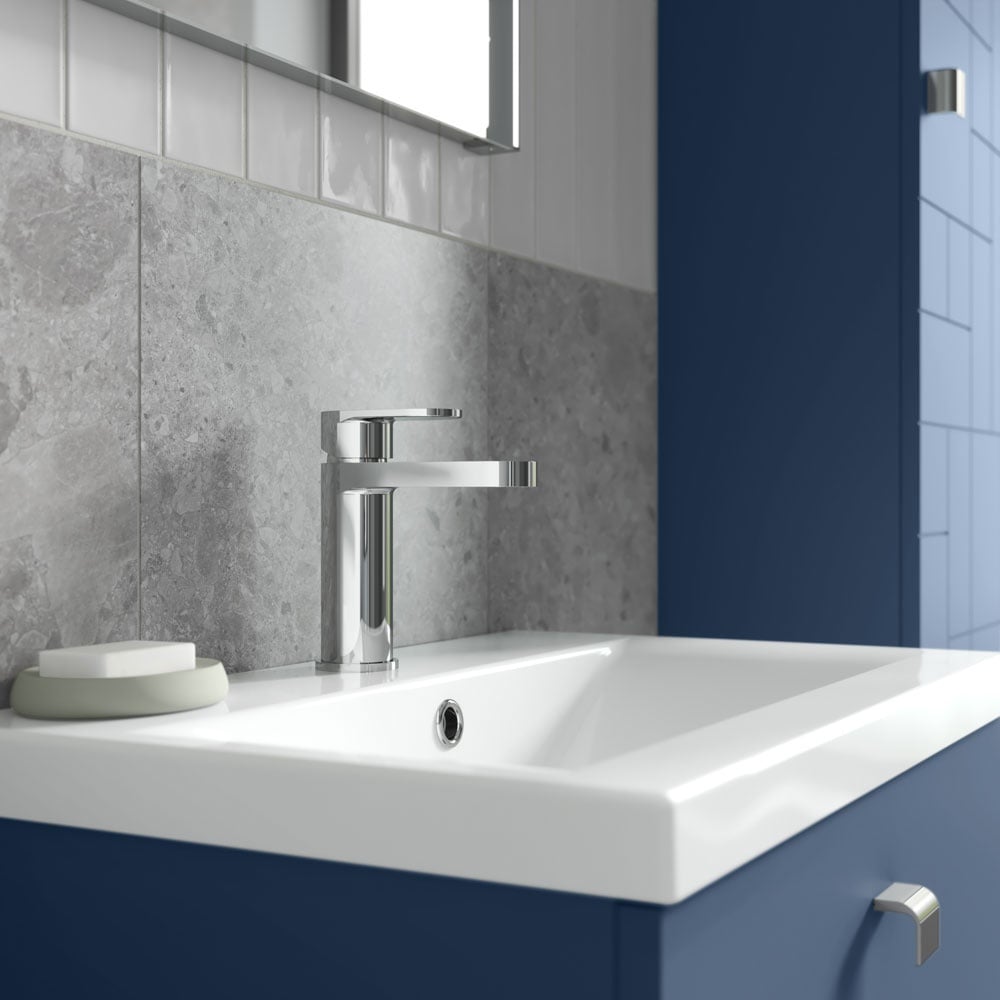 Nuie Binsey Chrome Mono Basin Mixer Tap With Push Button Waste - BIN305