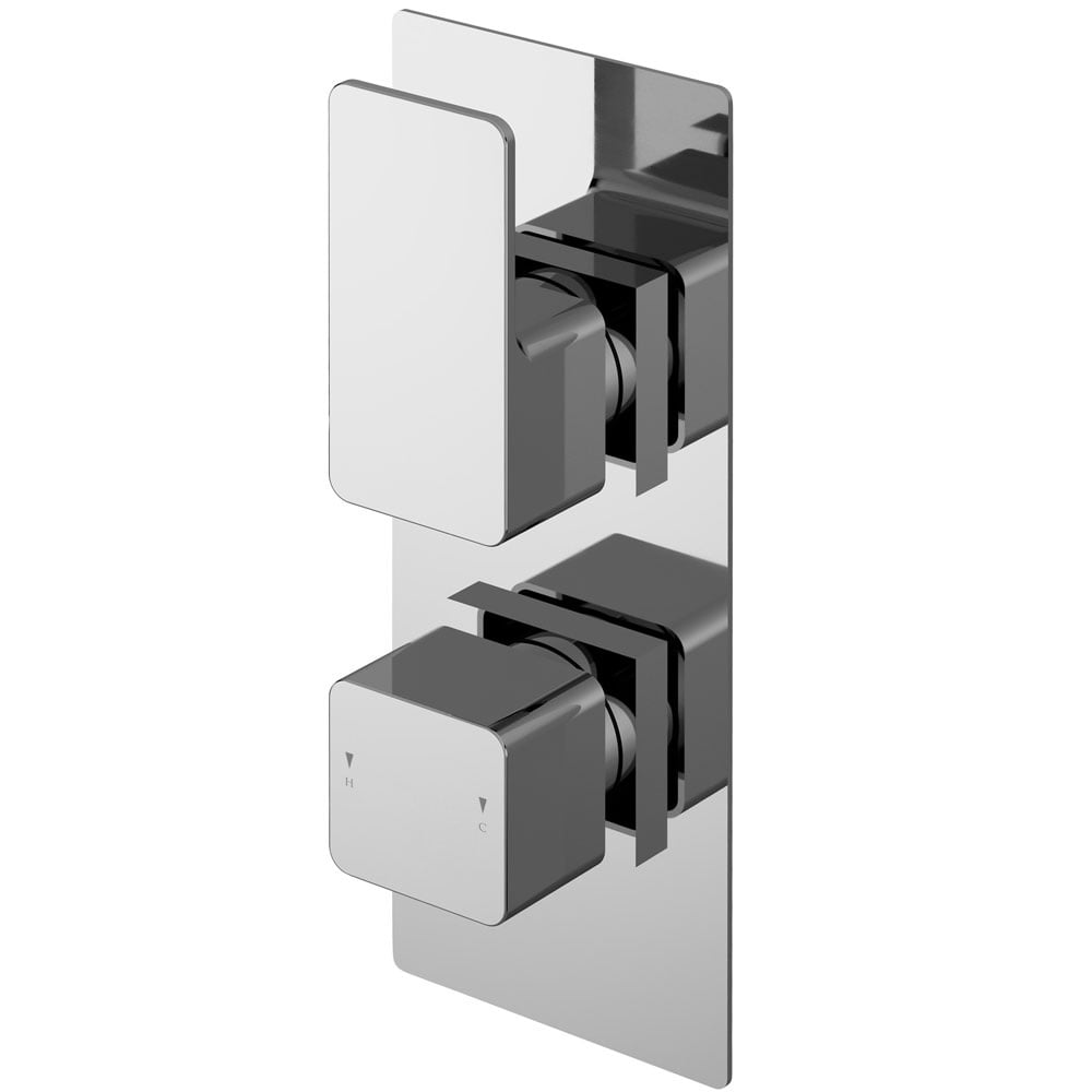 Nuie Windon Chrome Twin Thermostatic Shower Valve With Diverter - WINTW02
