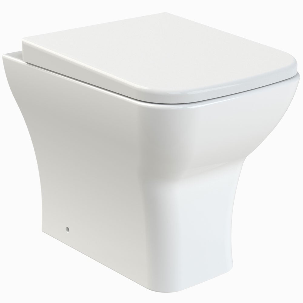 Nuie Ava White Back to Wall Pan Toilet & Soft Close Seat - NCG406