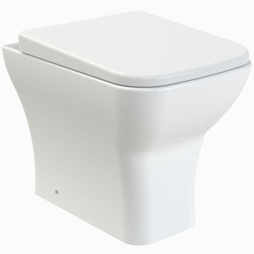 Nuie Ava White Back to Wall Pan Toilet & Soft Close Seat - NCG406