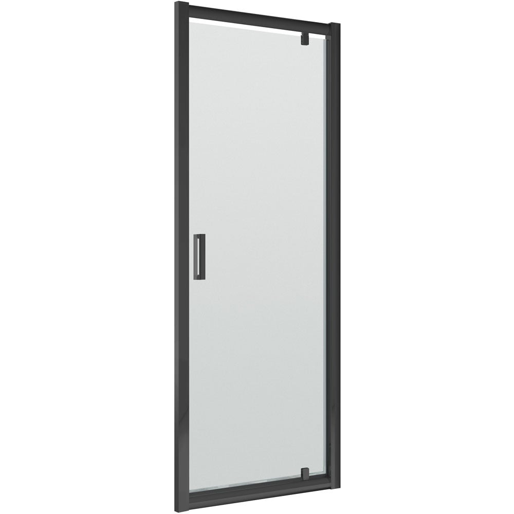 Nuie Pacific Matt Black Profile Pivot Shower Door 900mm - SQPD90BP