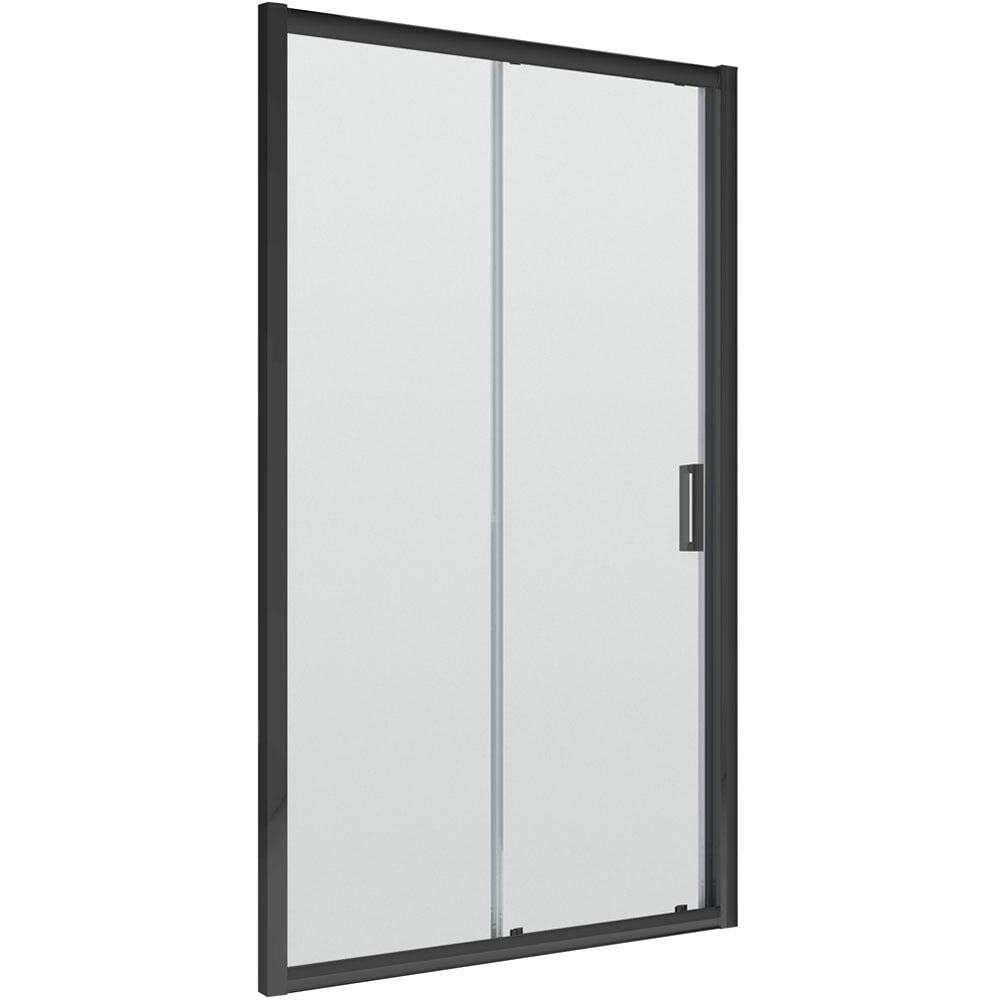 Nuie Pacific Matt Black 1200mm Profile Sliding Door Shower Enclosure
