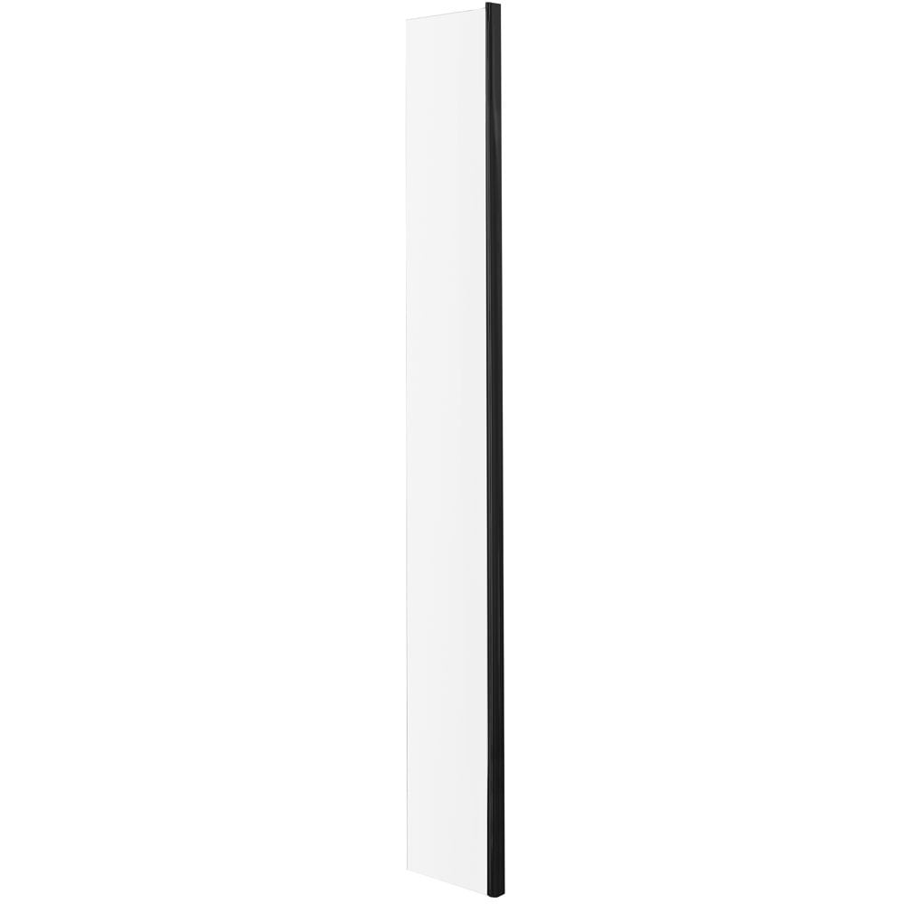 Nuie Matt Black Wetroom Return Shower Screen 215mm - WRSBP025