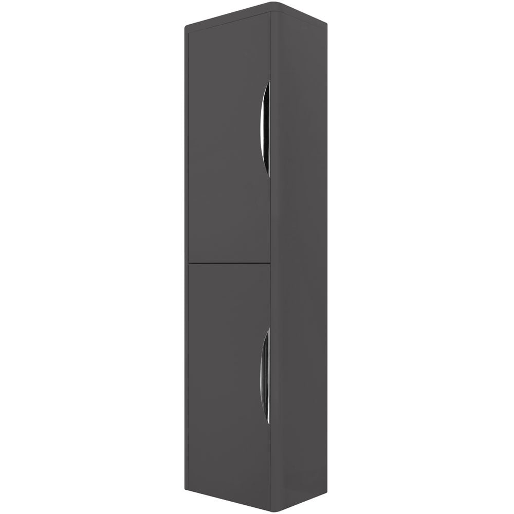 Nuie Parade Gloss Grey 256mm Wall Hung Double Door Tall Unit - PMP963