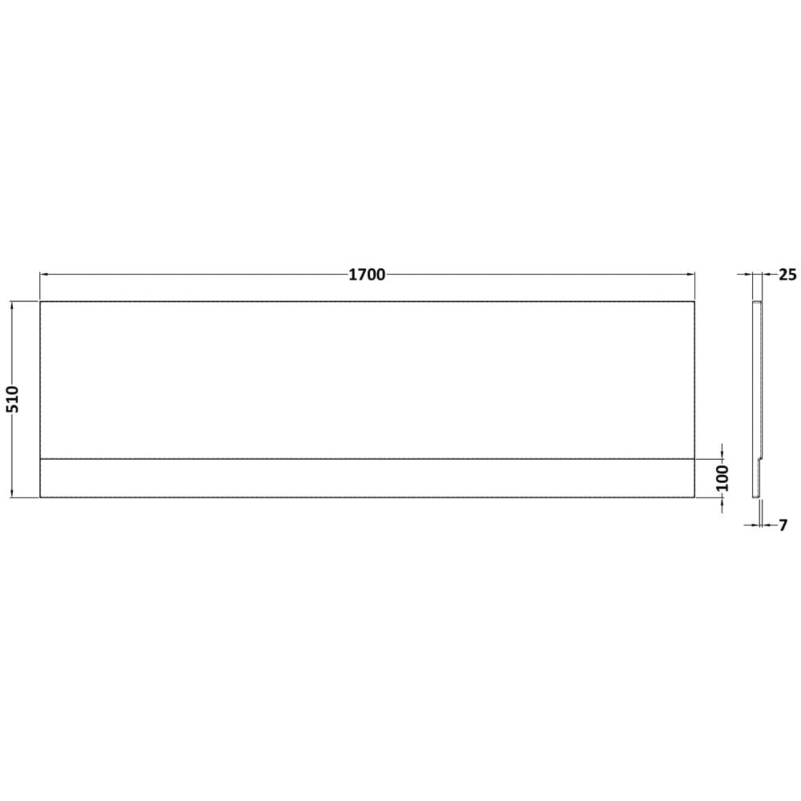 Nuie White Acrylic 1700mm Bath Front Panel - PAN140