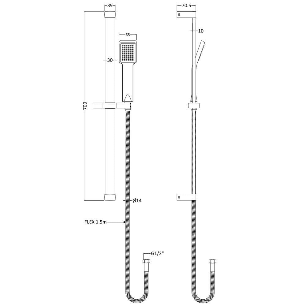 Nuie Rectangular Slide Rail Kit - STY059