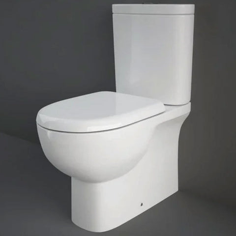 RAK Tonique White Close Coupled Toilet Pan, Cistern & Urea Soft Close Seat - TONBTWPAK015