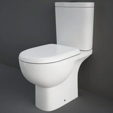 RAK Tonique White Close Coupled Toilet Pan, Cistern & Urea Soft Close Seat - TONPAK015
