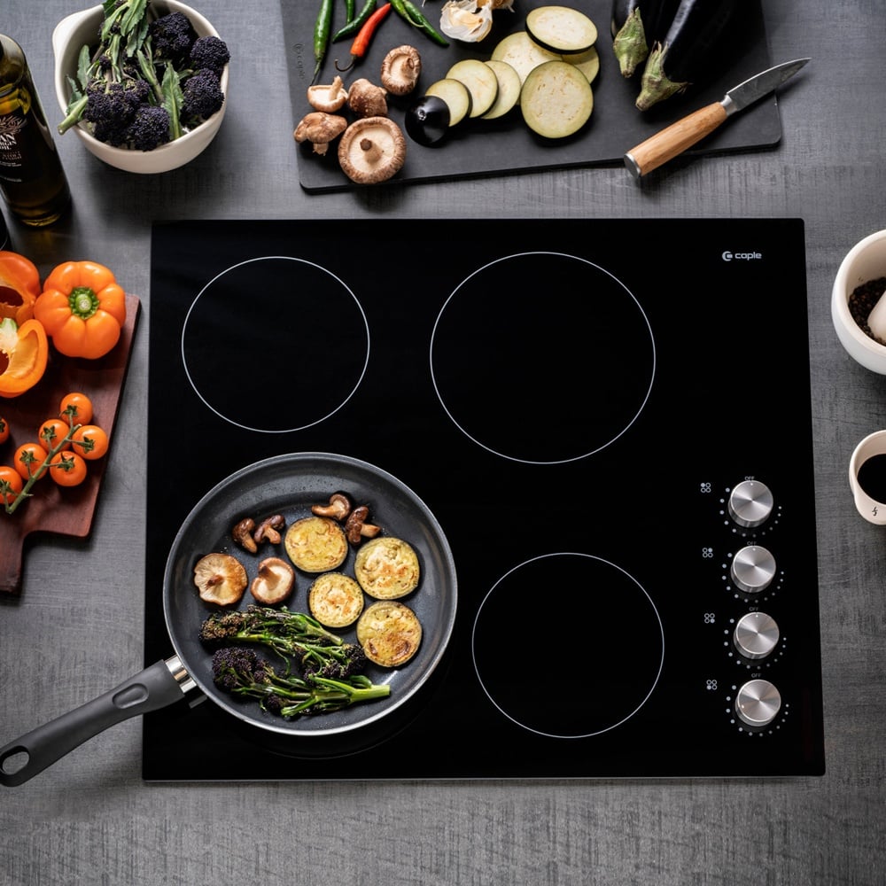 Caple 59cm Black Glass Electric Ceramic Hob C809C