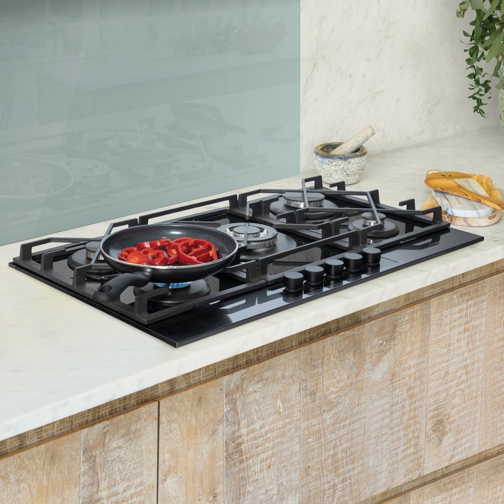 Caple 57.6mm Gunmetal Gas-On-Glass Hob C889G