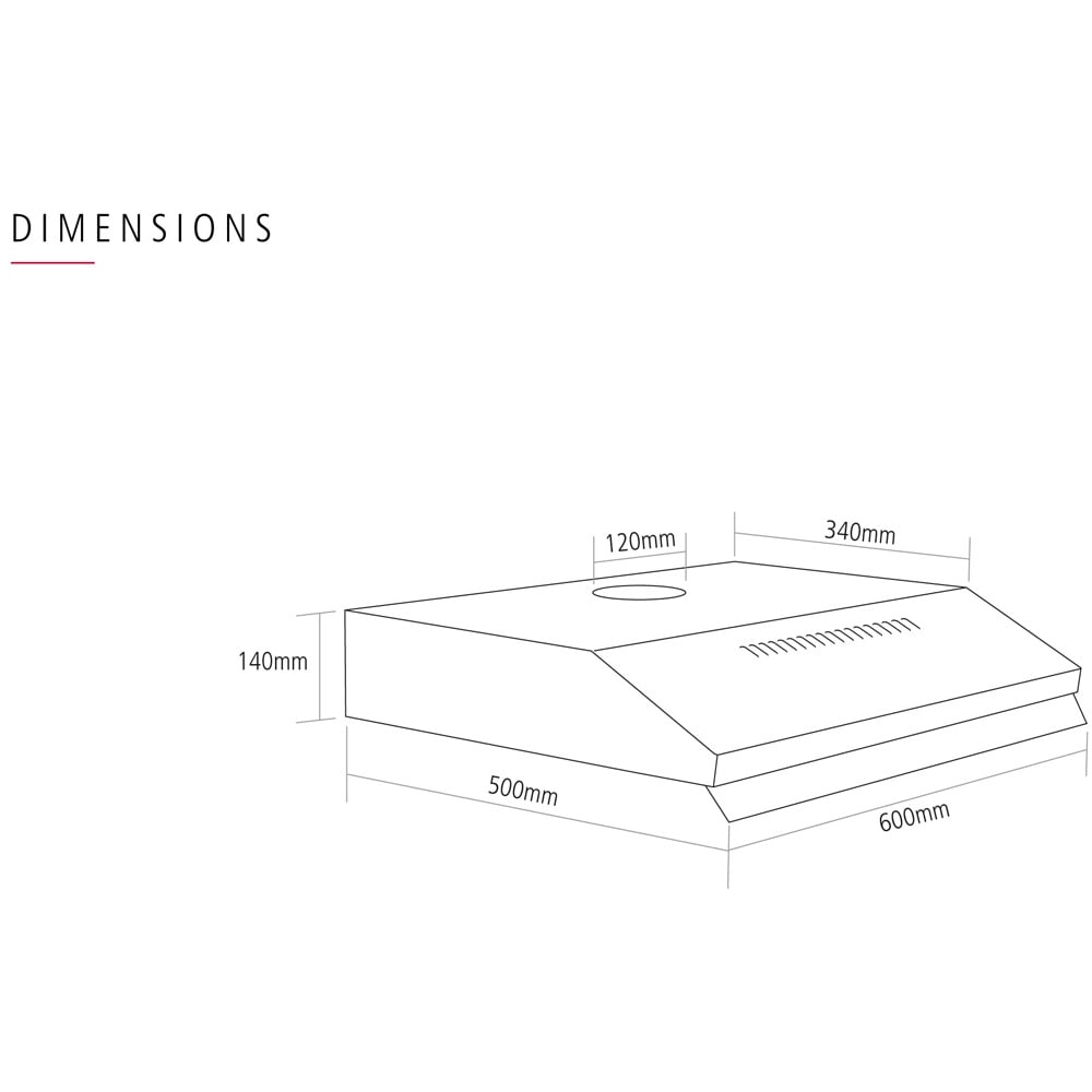 Caple Stainless Steel 50cm Conventional Hood FSCHSS9