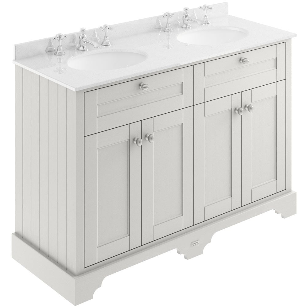 Hudson Reed Old London Timeless Sand 1200mm White Marble & 3TH Basin Unit LOF467