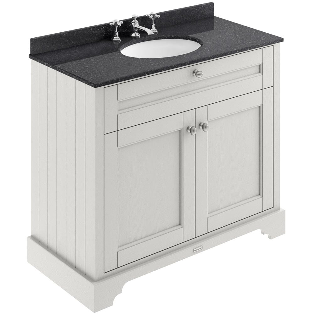 Hudson Reed Old London Timeless Sand 1000mm Black Marble & 3TH Basin Vanity - LOF479