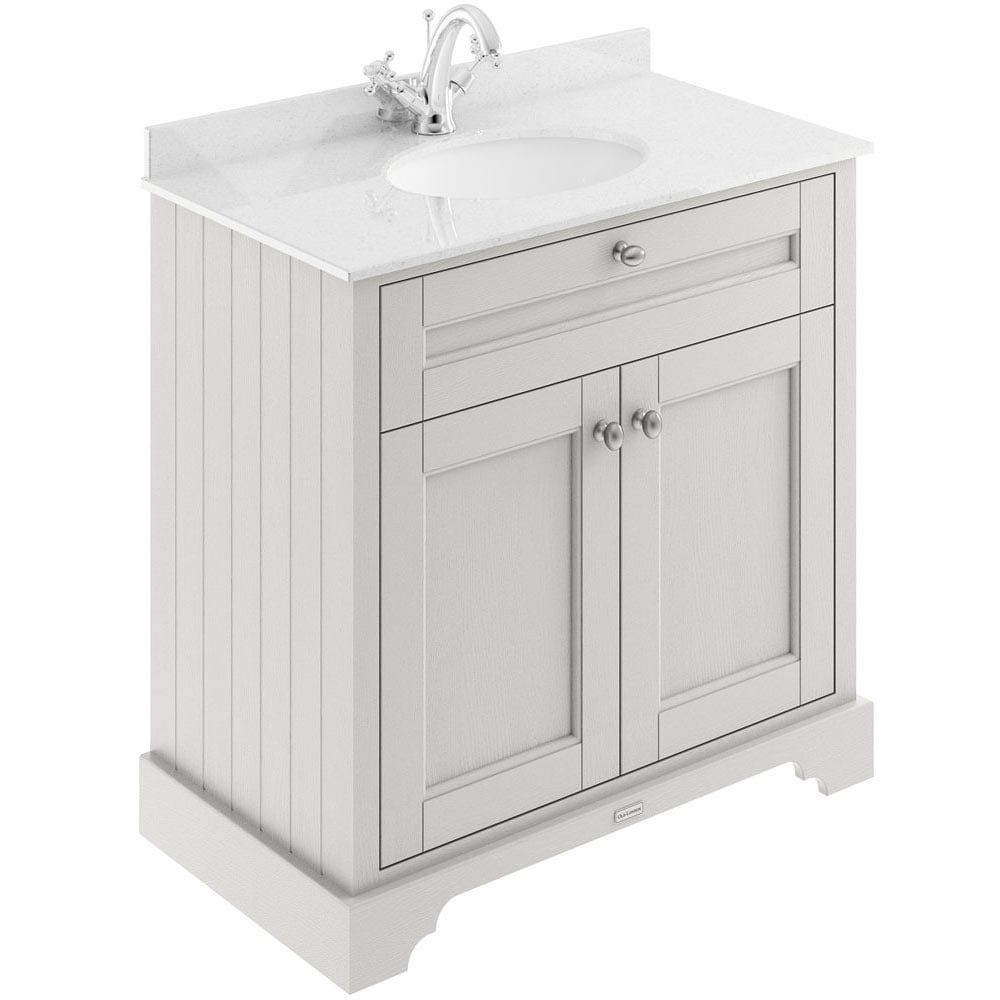 Hudson Reed Old London Timeless Sand 800mm White Marble & 1TH Basin Unit LOF428