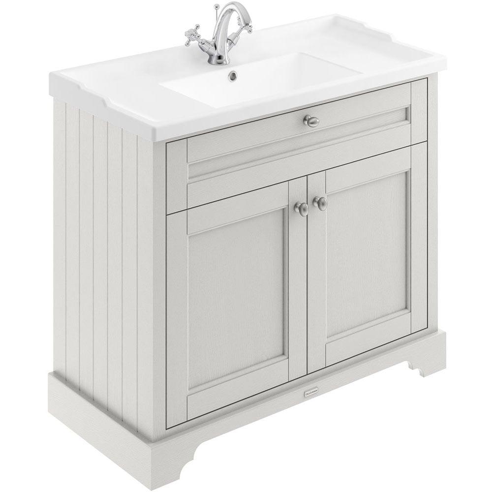 Hudson Reed Old London Timeless Sand 1000mm Floor Standing Vanity Unit & 1TH Basin - LOF407