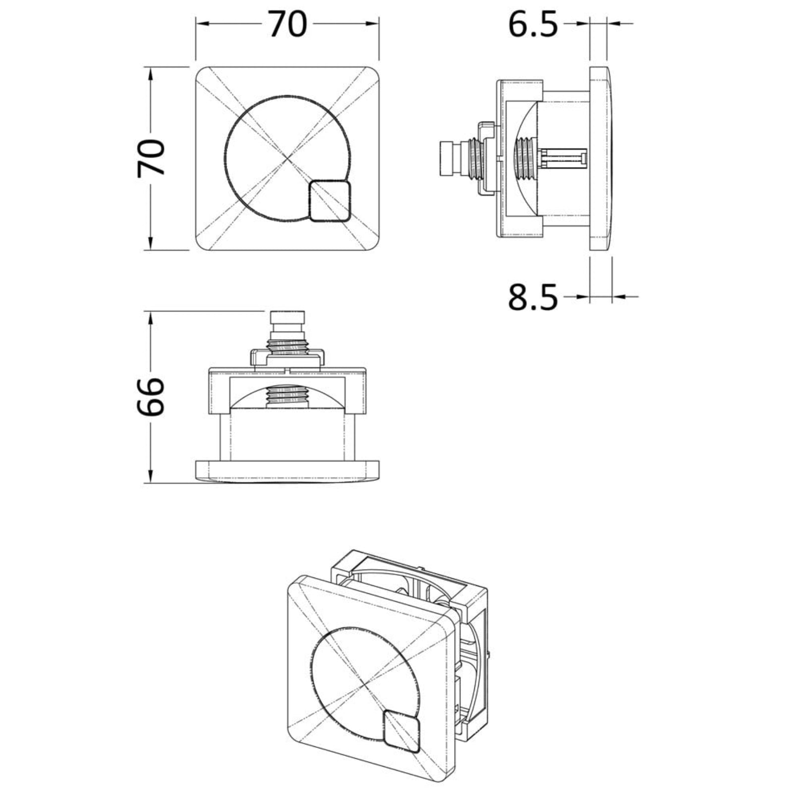 Hudson Reed Contemporary Dual Flush Push Button - MDPB01