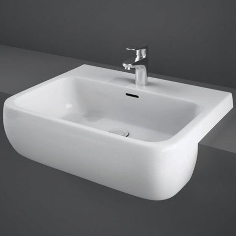 RAK Metropolitan 520x425 1th Alpine White Semi-Recessed Basin - METSRBAS1 MP0901AWHA